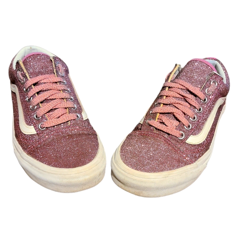 Vans US W8 Old Skool Glitter Skate Shoes 721278